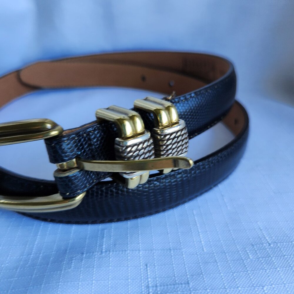 NWOT Brighton Unique Leather Classic Black Women`s Belt